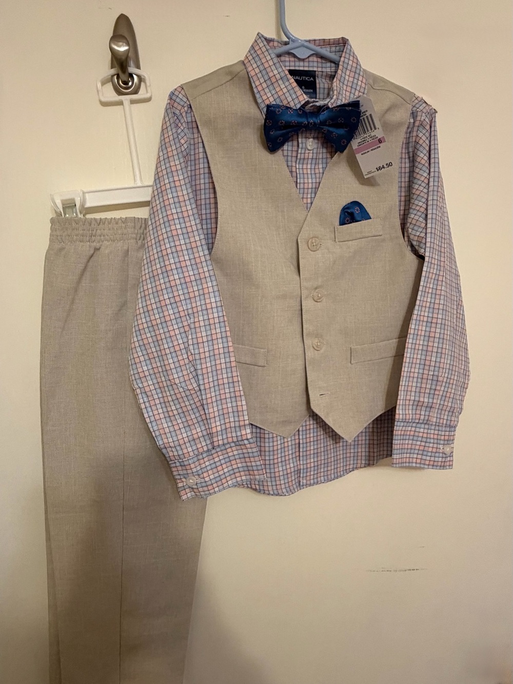 Nautica Boys Beige Formal Suit Set- Boy 6